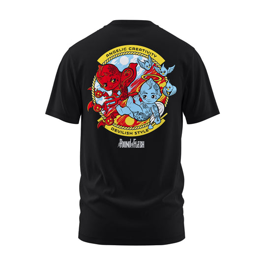 A Pound of Flesh Angel & Devil Black Tee - A Pound of Flesh
