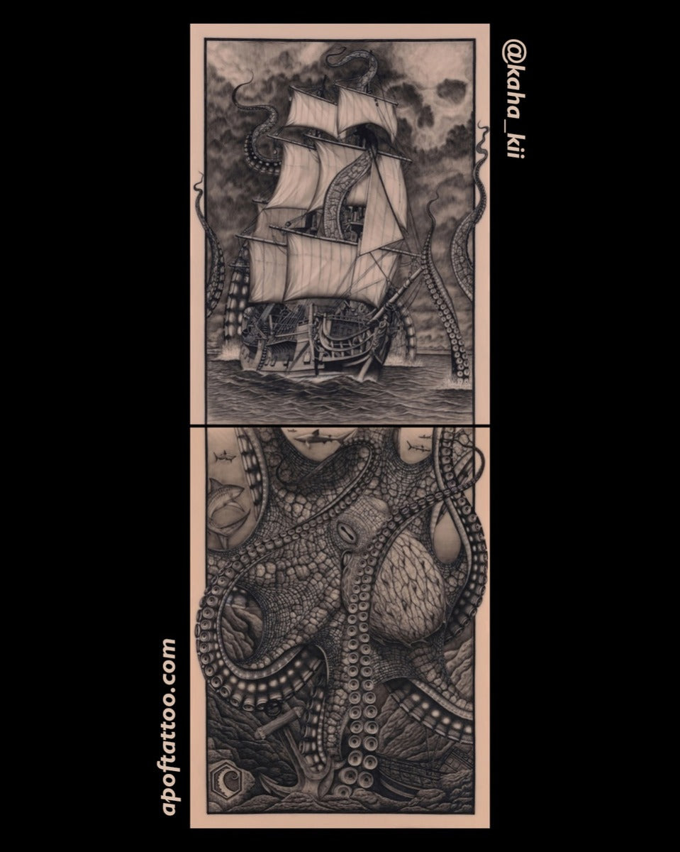 Kaha Ki'i Octopus Flat Tat Silicone Canvas Art