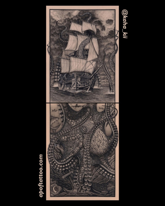 Kaha Ki'i Octopus Flat Tat Silicone Canvas Art